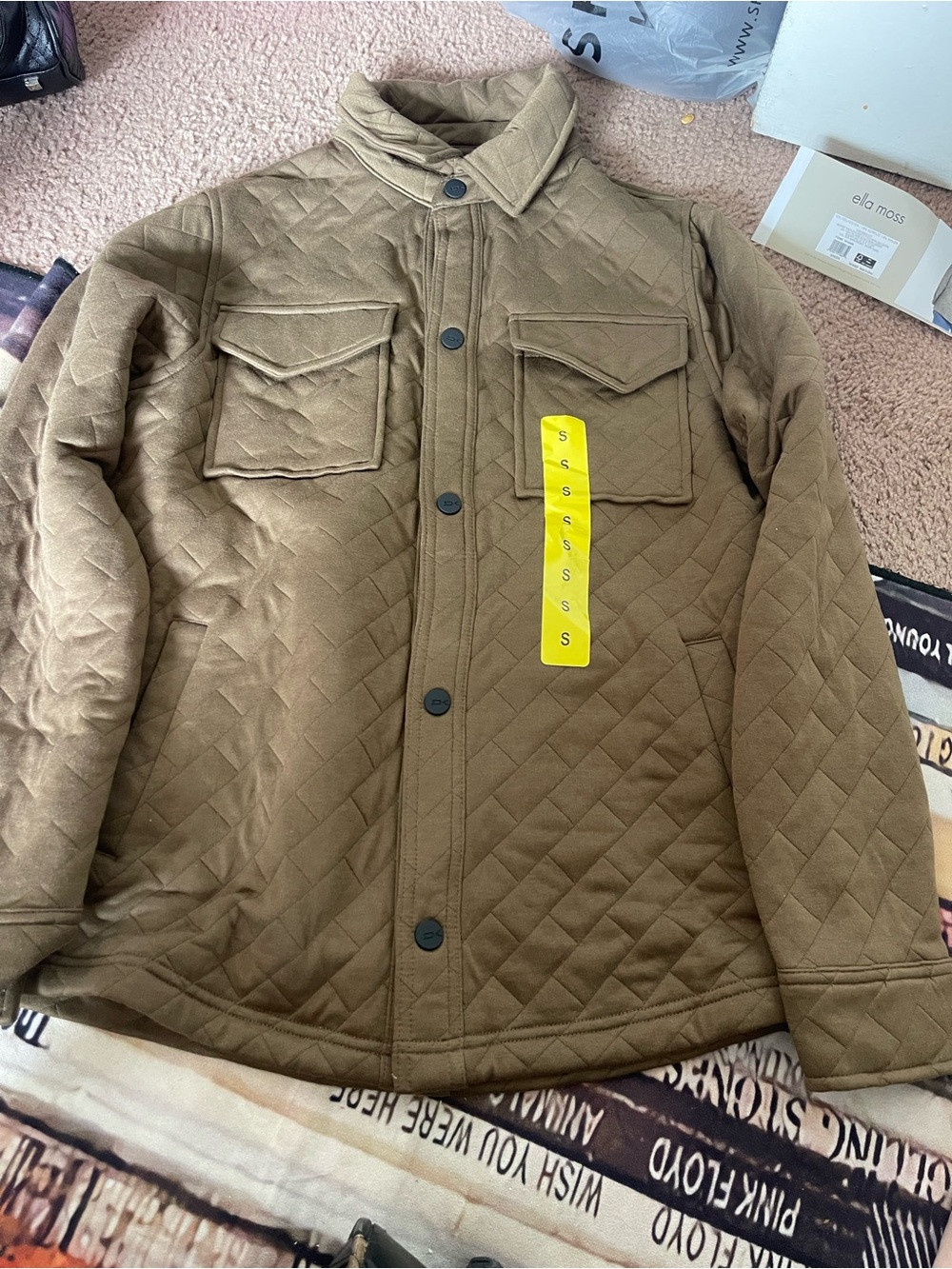 Dakine Quilted Shirt Jacket in Olive Brown